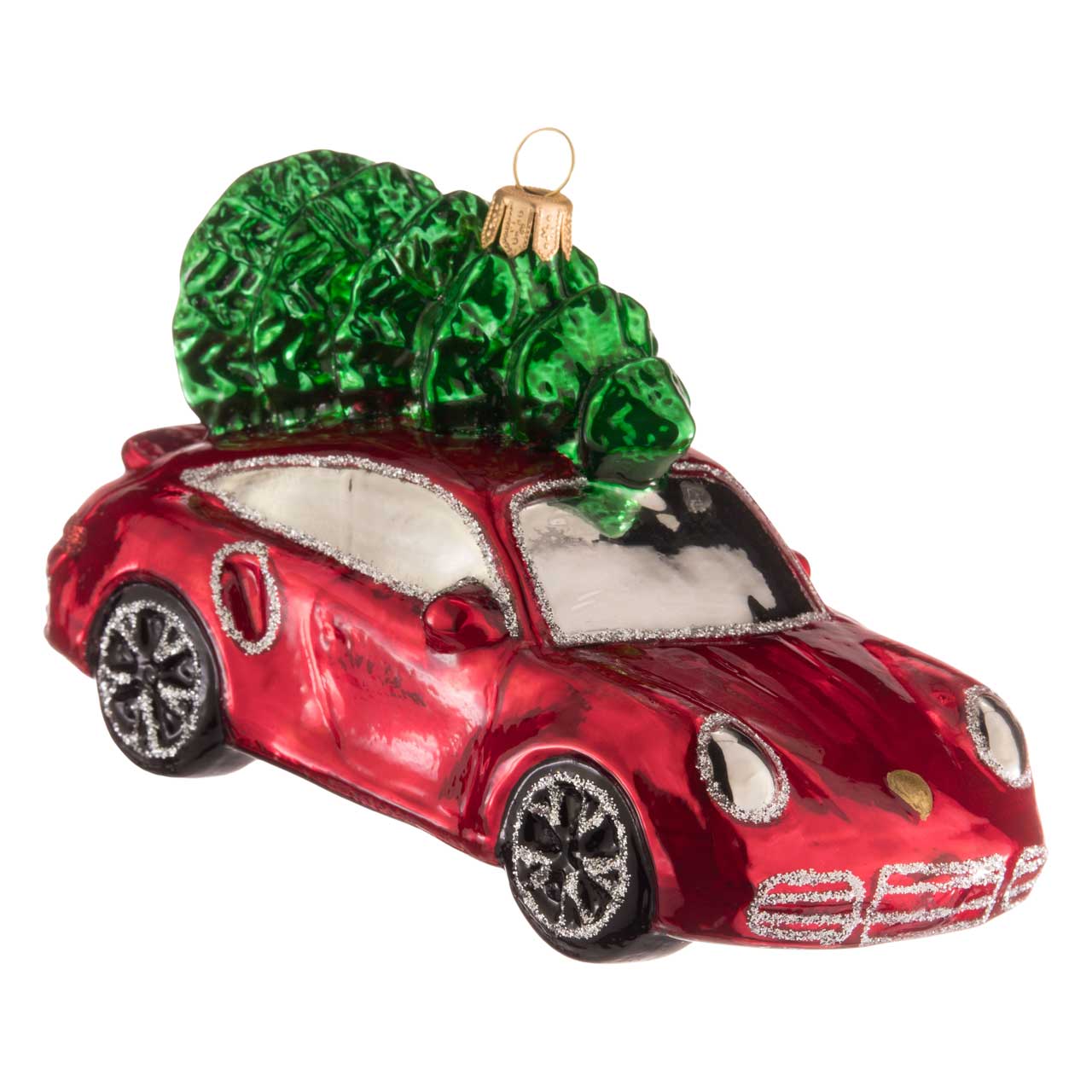 Voiture de sport avec sapin de Noël Voiture de sport avec sapin de Noël