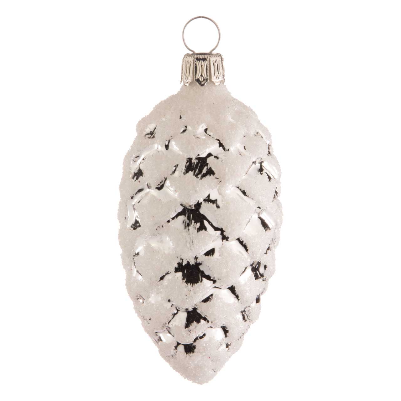 Pomme de pin, enneigée argentée Pomme de pin, enneigée argentée