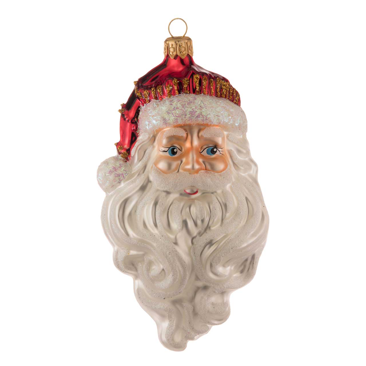 Tête de Père Noël avec barbe en bataille Tête de Père Noël avec barbe en bataille